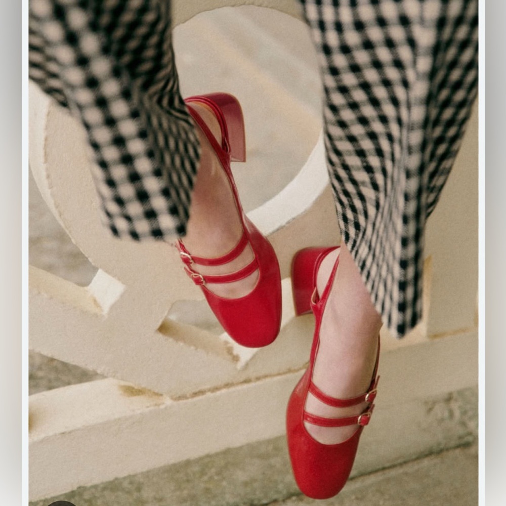 Sezane Paula Babies in Varnish Red size 39